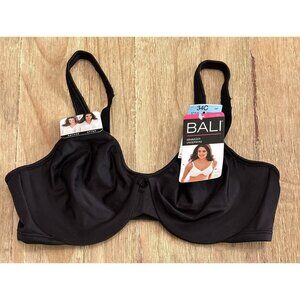 Bali Passion Seamless Full Coverage Underwire Minimizer Bra 3385  Black 34C NEW